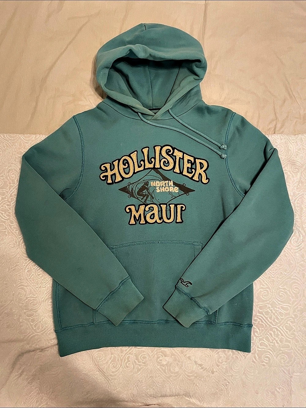 Vintage Hollister North Shore Maui Graphic Hoodie in Green - medium